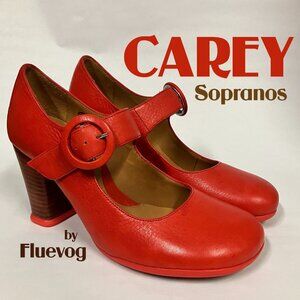 *BRAND NEW* Fluevog S/S 2014 Sopranos CAREY Mary Janes, Tomato Red, Size 9! HAWT